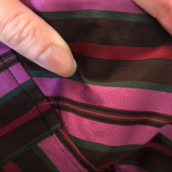 Robert Graham Maroon Green Pink Purple Black Striped Button Up Shirt - Picture 12 of 12